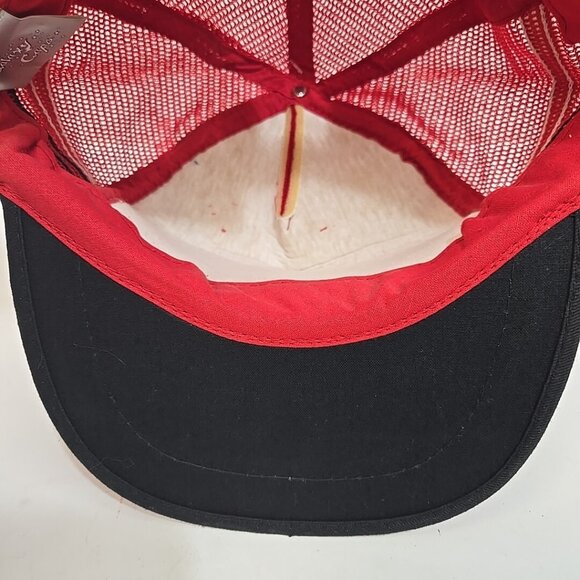 Vintage Arkansas Razorbacks Trucker Hat Cap Snap Back Mesh Hogs Logo Red Galaxy - Picture 5 of 7